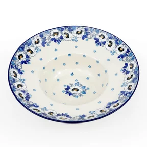 Talerz głęboki na spaghetti D86 25cm <br> 2222X Biało-niebieskie anemony
